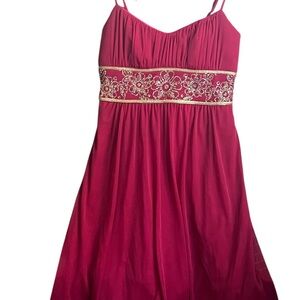 City Triangles red and gold Embroidered women’s Dress